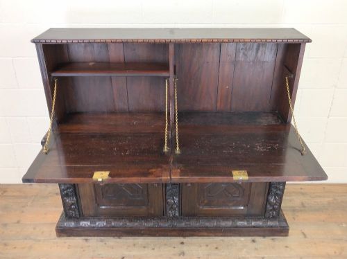 fig 2. Victorian Carved Oak Side Cupboard
