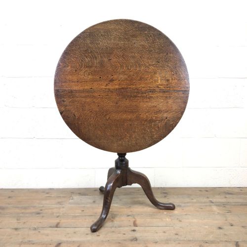 Early 19th Century Antique Oak Pillar Table