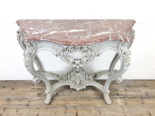 fig 1. French Marble Top Console Table