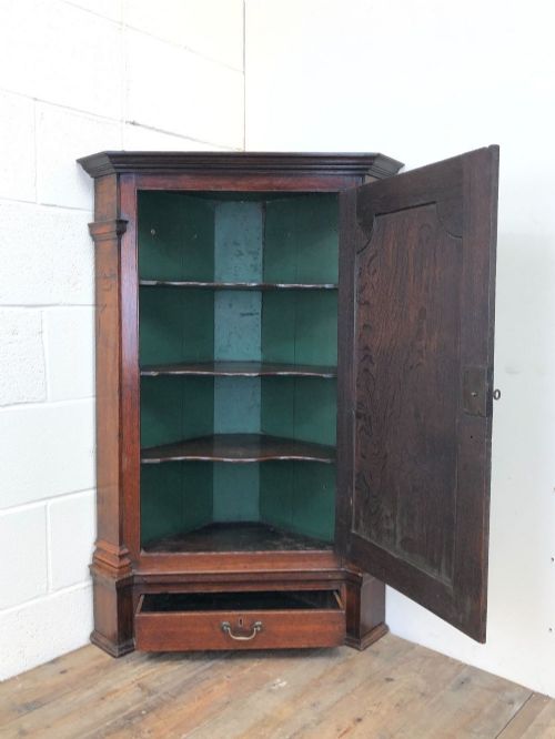 fig 2. Antique Corner Cupboard with Drawer