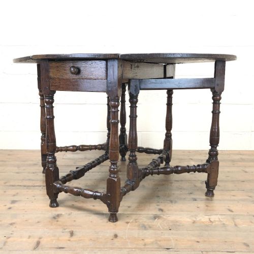 Antique Oak Drop Leaf Dining Table