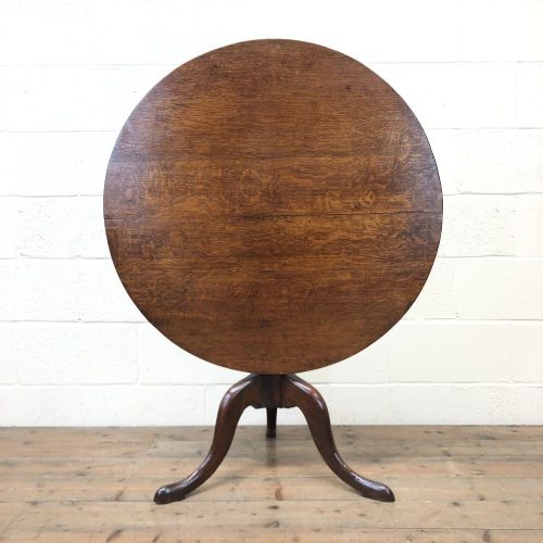 Antique Oak Tripod Pillar Table
