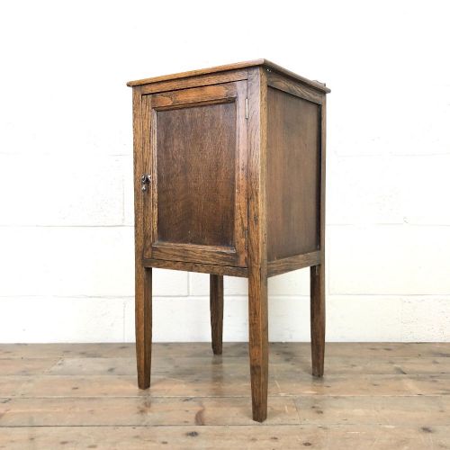 Small Antique Oak Bedside Cabinet