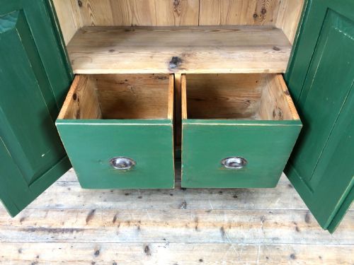 fig 2. Antique Green Painted Pine Cupboard