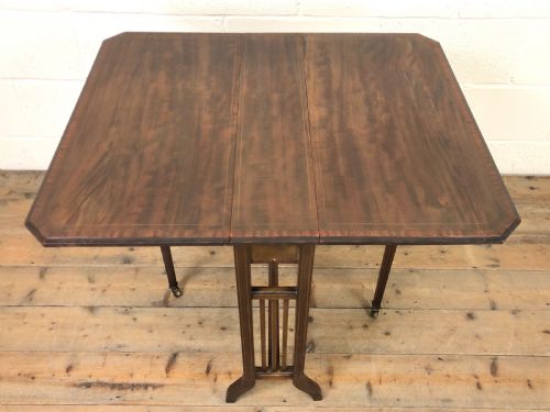 fig 1. Antique Edwardian Mahogany Drop Leaf Table 