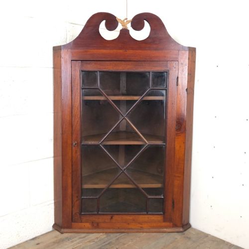 Antique Glazed Corner Cupboard