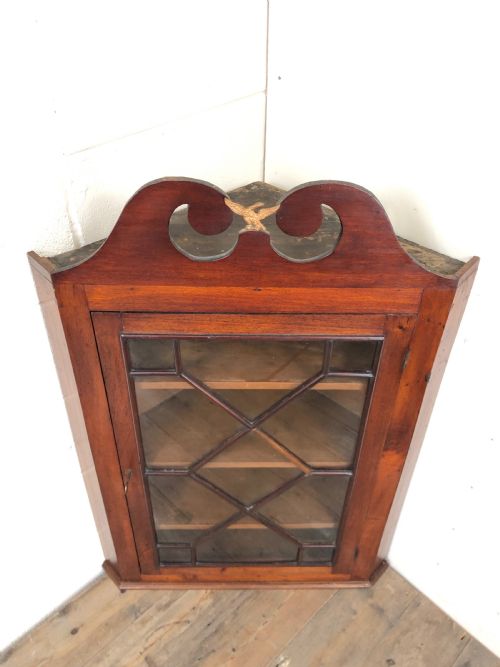 fig 1. Antique Glazed Corner Cupboard
