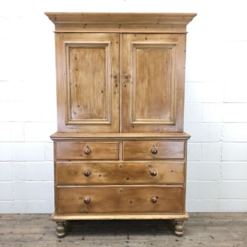 Antique Pine Cupboard with Drawers