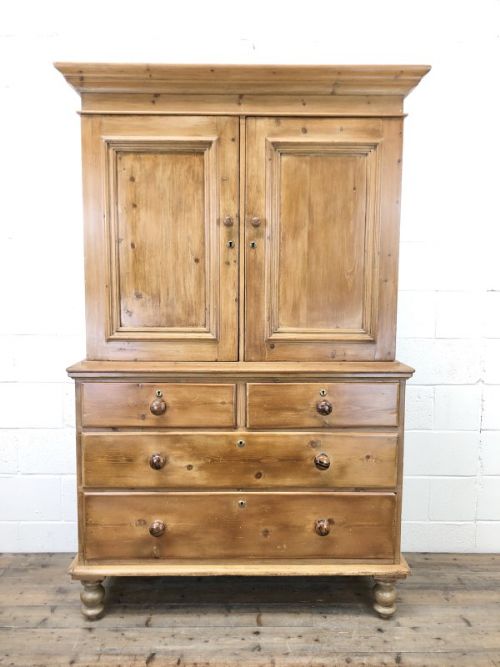fig 1. Antique Pine Cupboard with Drawers