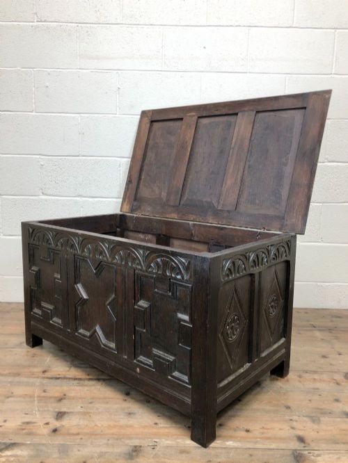 Antique Oak Coffer Blanket Box