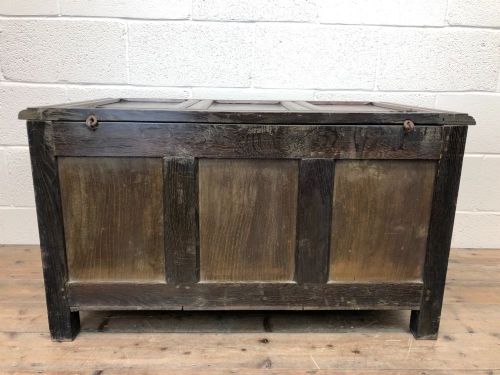 fig 1. Antique Oak Coffer Blanket Box
