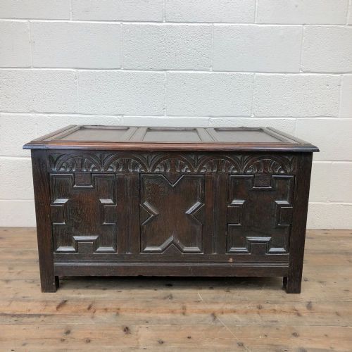 fig 2. Antique Oak Coffer Blanket Box