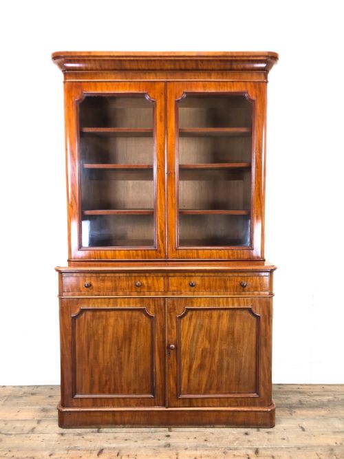 fig 1. Antique Mahogany Two Stage Bookcase