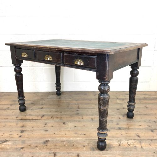 Early 20th Century Desk with Green Painted Top