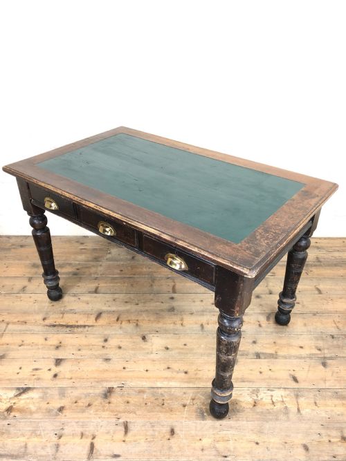 fig 1. Early 20th Century Desk with Green Painted Top