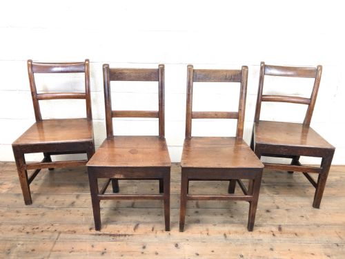 fig 2. Four 19th Century Oak Back Bar Chairs