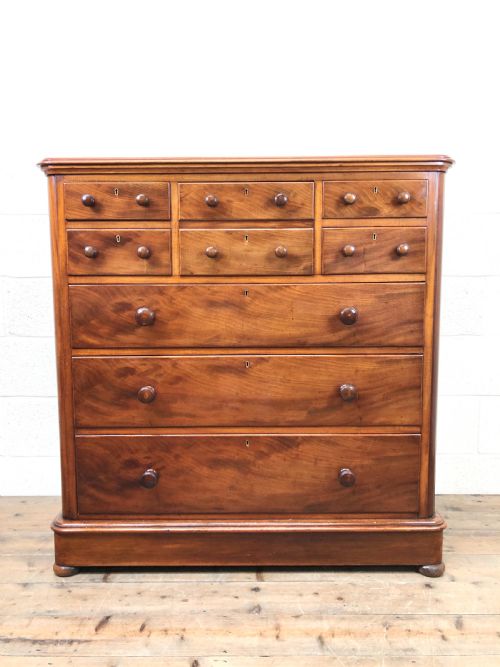 fig 1. Large Antique Mahogany Chest of Drawers by Maple & Co.