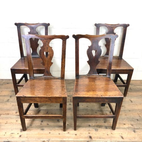 Set of Four 19th Century Oak Dining Chairs