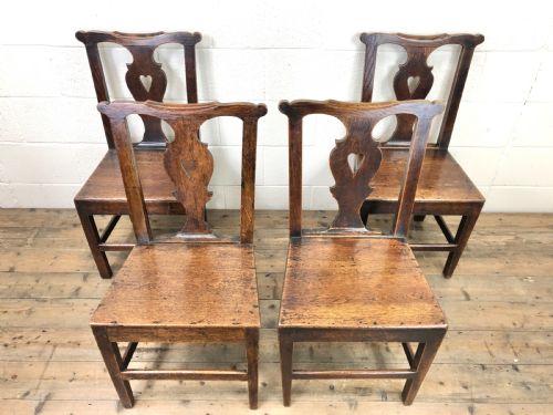 fig 1. Set of Four 19th Century Oak Dining Chairs
