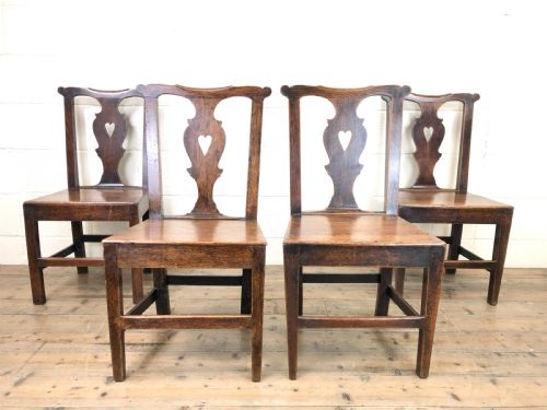 fig 2. Set of Four 19th Century Oak Dining Chairs