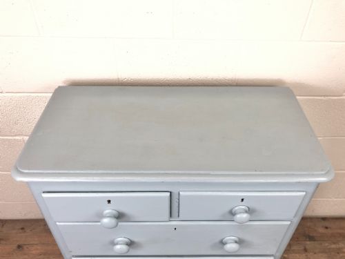 fig 2. Small Victorian Blue Pine Painted Chest of Drawers