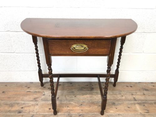 fig 1. Antique Oak Demi-Lune Console Table