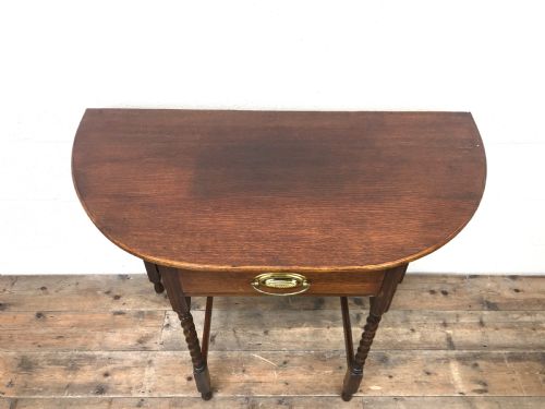 fig 2. Antique Oak Demi-Lune Console Table