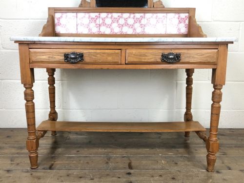 fig 2. Victorian Pine Washstand with Marble Top