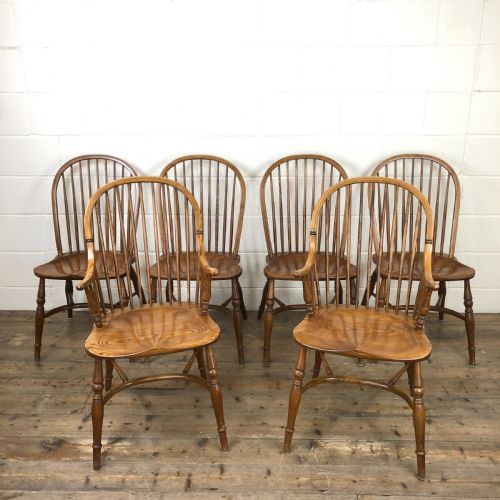Set of Six Vintage Stick Back Chairs