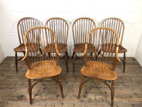 fig 2. Set of Six Vintage Stick Back Chairs