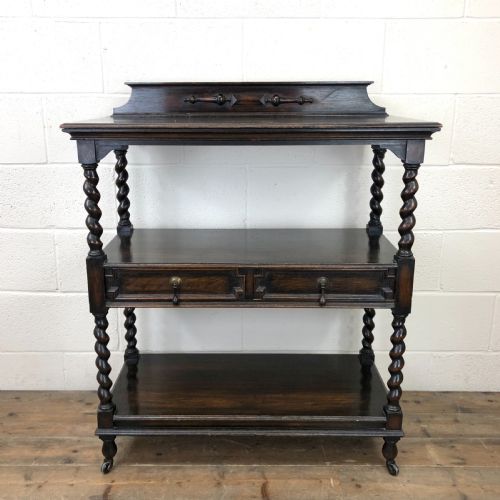 Antique Oak Three Tier Sideboard