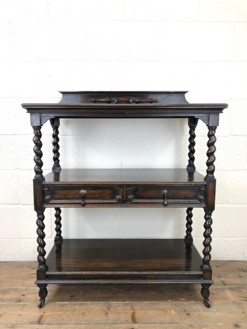 fig 1. Antique Oak Three Tier Sideboard