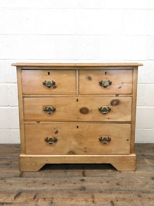 fig 1. Small Victorian Antique Pine Chest of Drawers