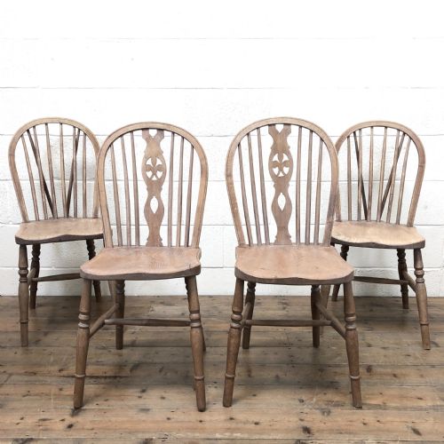 Set of Four Antique Country Kitchen Chairs