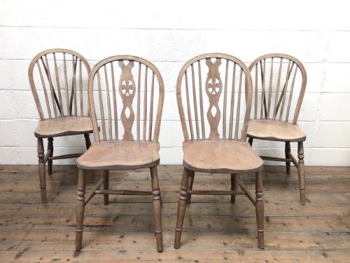 fig 1. Set of Four Antique Country Kitchen Chairs