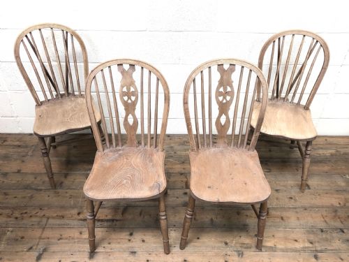 fig 2. Set of Four Antique Country Kitchen Chairs