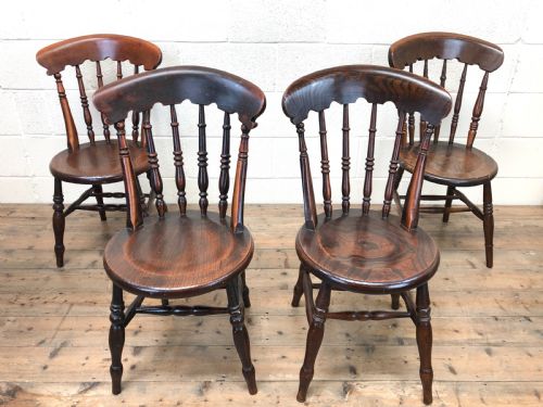 fig 1. Set of Four Antique Penny Dining Chairs