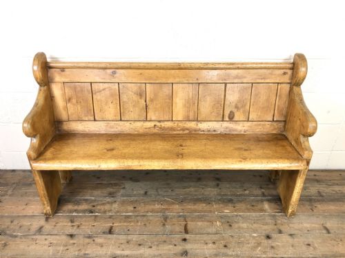 fig 2. Rustic Antique Pine Church or Chapel Pew