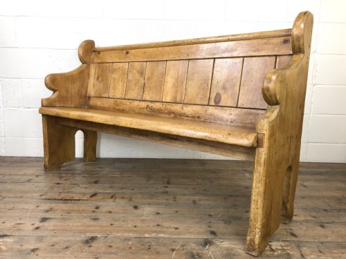 Rustic Antique Pine Church or Chapel Pew