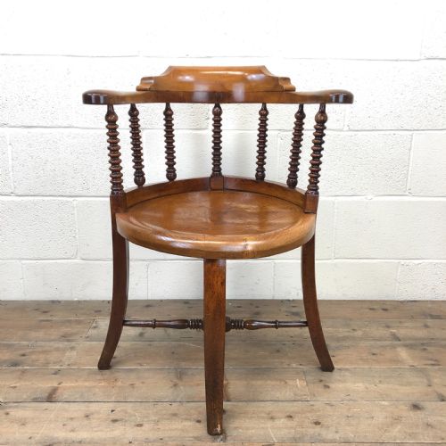 Antique Captain Style Elm Armchair