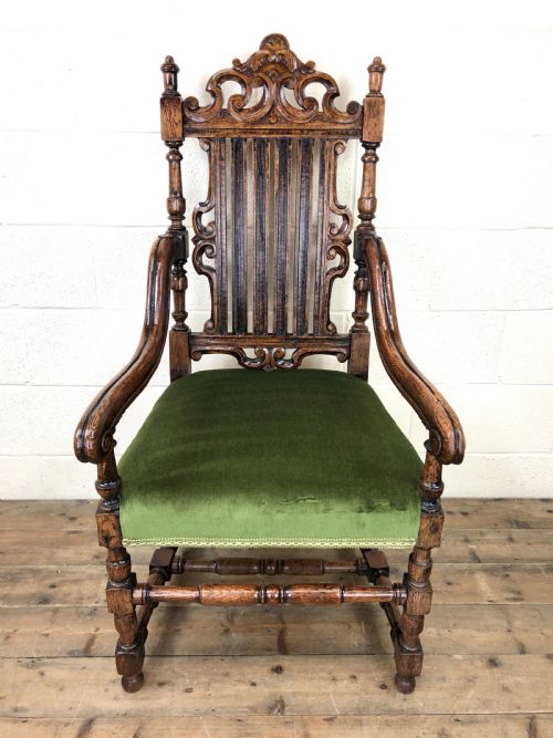 fig 1. Victorian Carved Oak Armchair