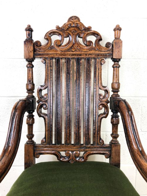 fig 2. Victorian Carved Oak Armchair