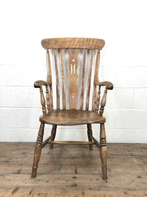 fig 1. Ash and Elm Antique Kitchen Armchair