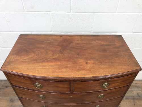 fig 1. Georgian Mahogany Bow Front Chest of Drawers