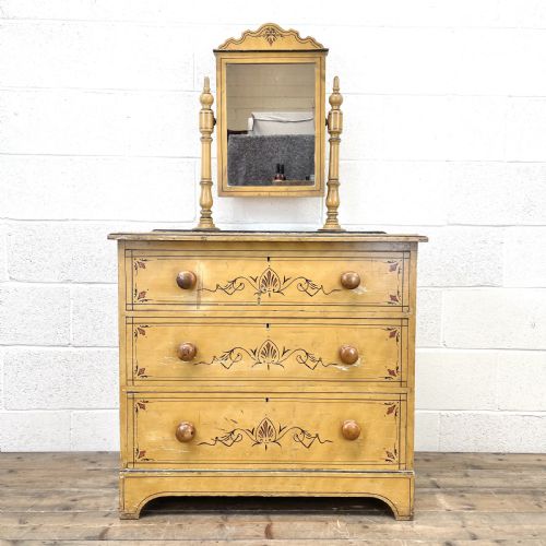 Antique Painted Pine Dressing Chest