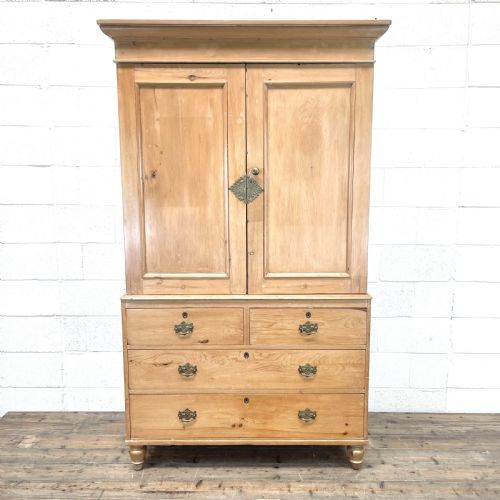 Antique Pine Linen Press Cupboard