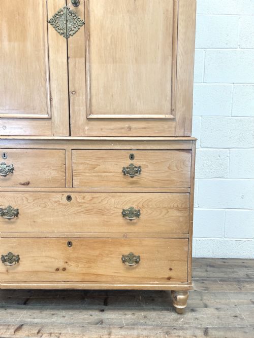 fig 1. Antique Pine Linen Press Cupboard