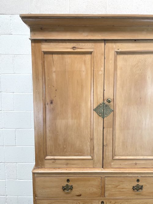 fig 2. Antique Pine Linen Press Cupboard