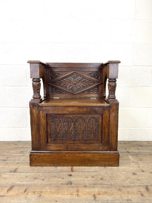 Antique Carved Mahogany Torchère Stand