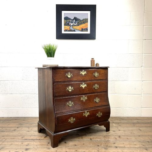 fig 1. 18th Century Antique Oak Bombe Chest